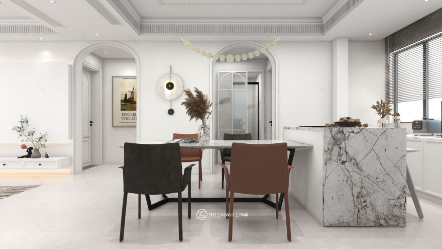 125㎡法式风,寻找家中氛围感丨90空间设计-16