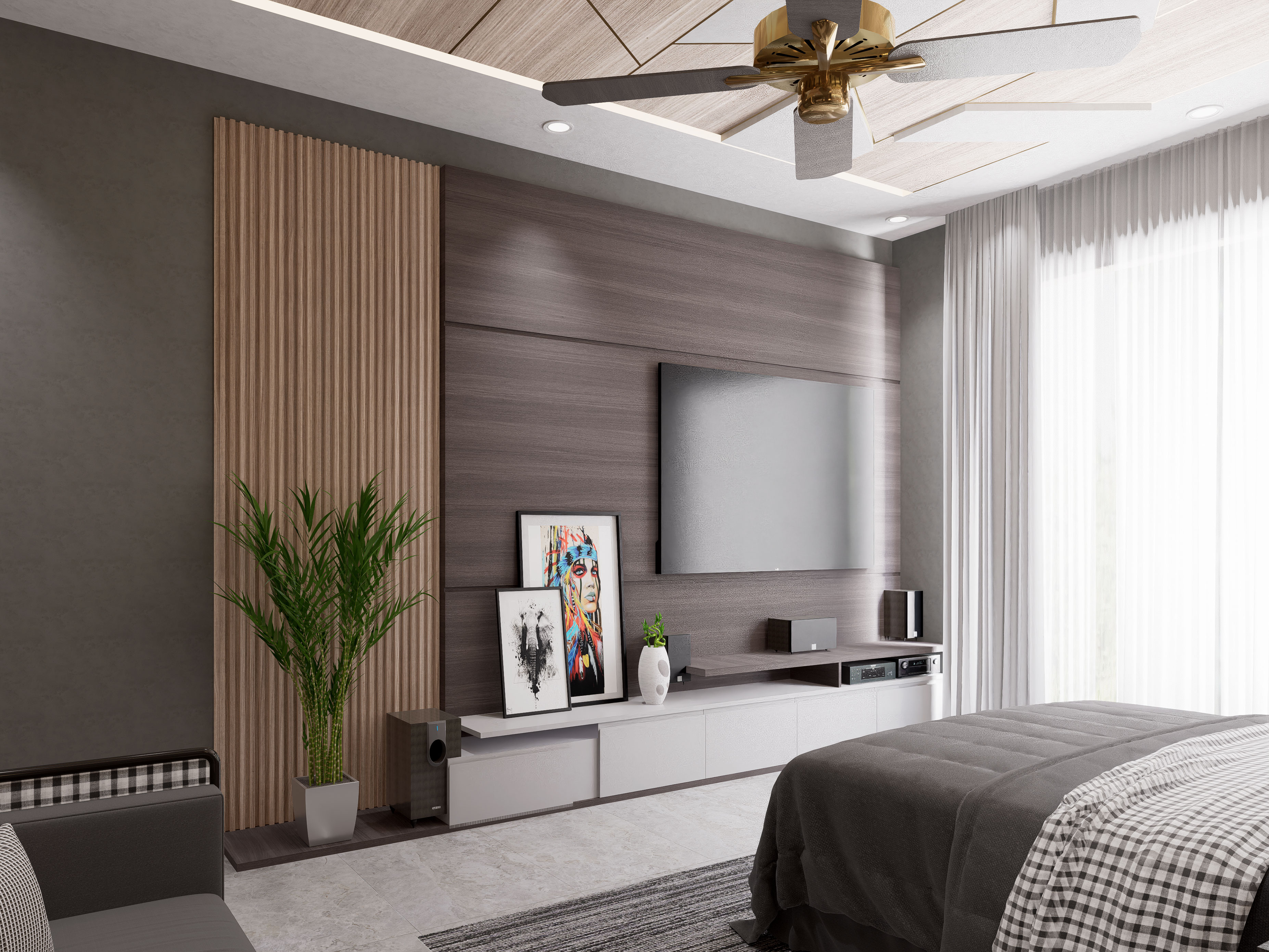 现代卧室室内效果图-3