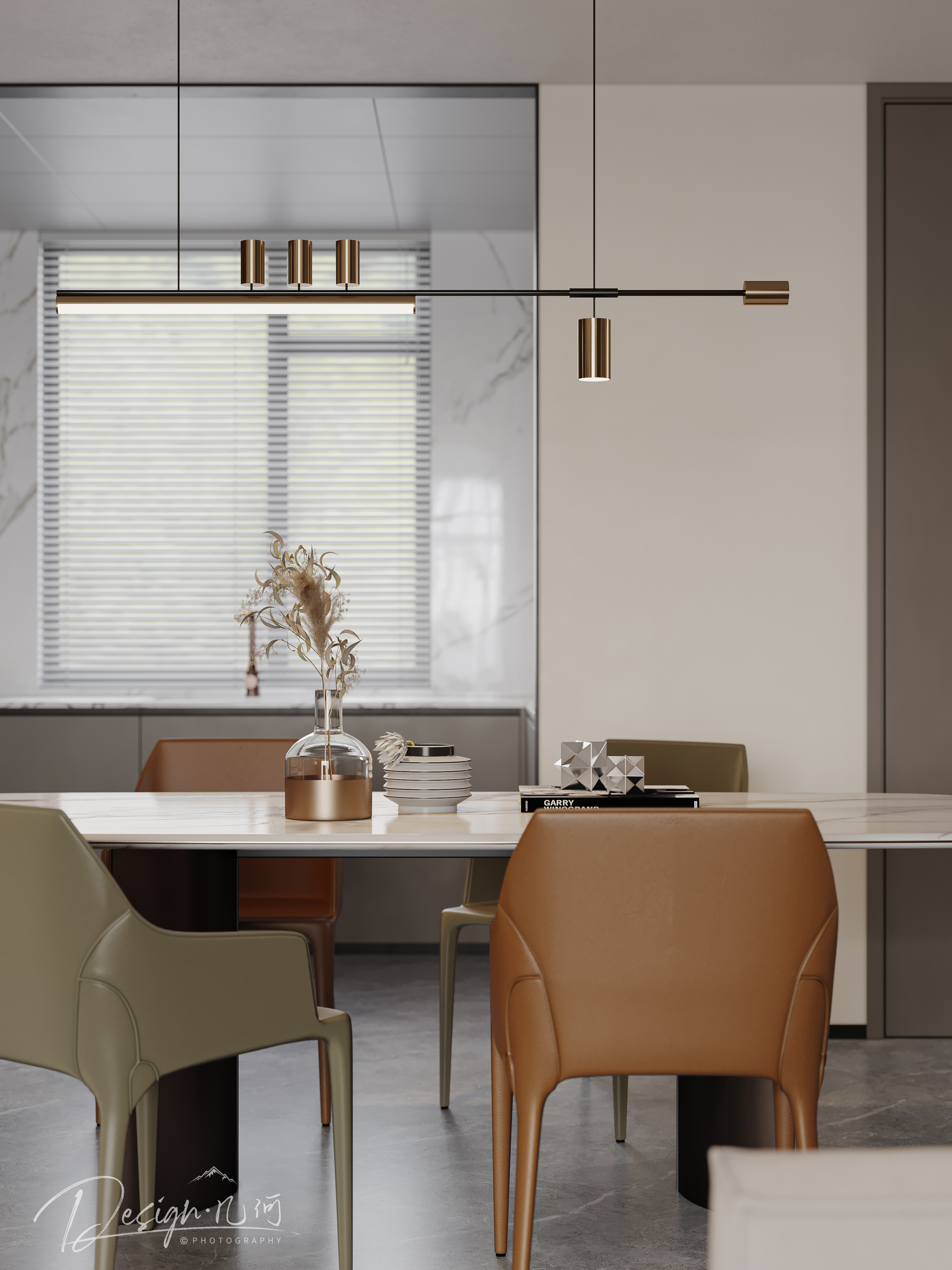 几何空间视觉表现 | 高速时代城现代轻奢客餐厅-7