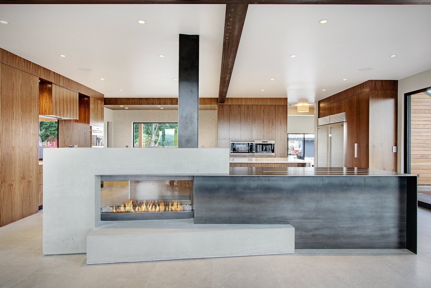 Open Floor Plan Home Featuring a Natural Palette of Steel, Concrete and Walnut-15