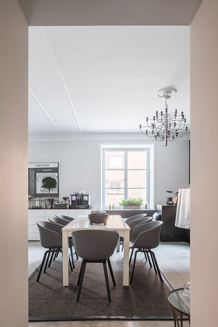 瑞典 96 平米黑白优雅公寓 | 简约风格的艺术呈现-12