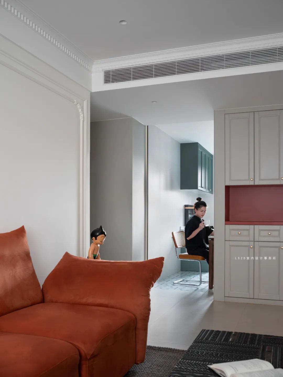 蓝色海洋中的橘红浪漫·田橘海室内设计案例丨LSZ·D 室内设计事务所-16