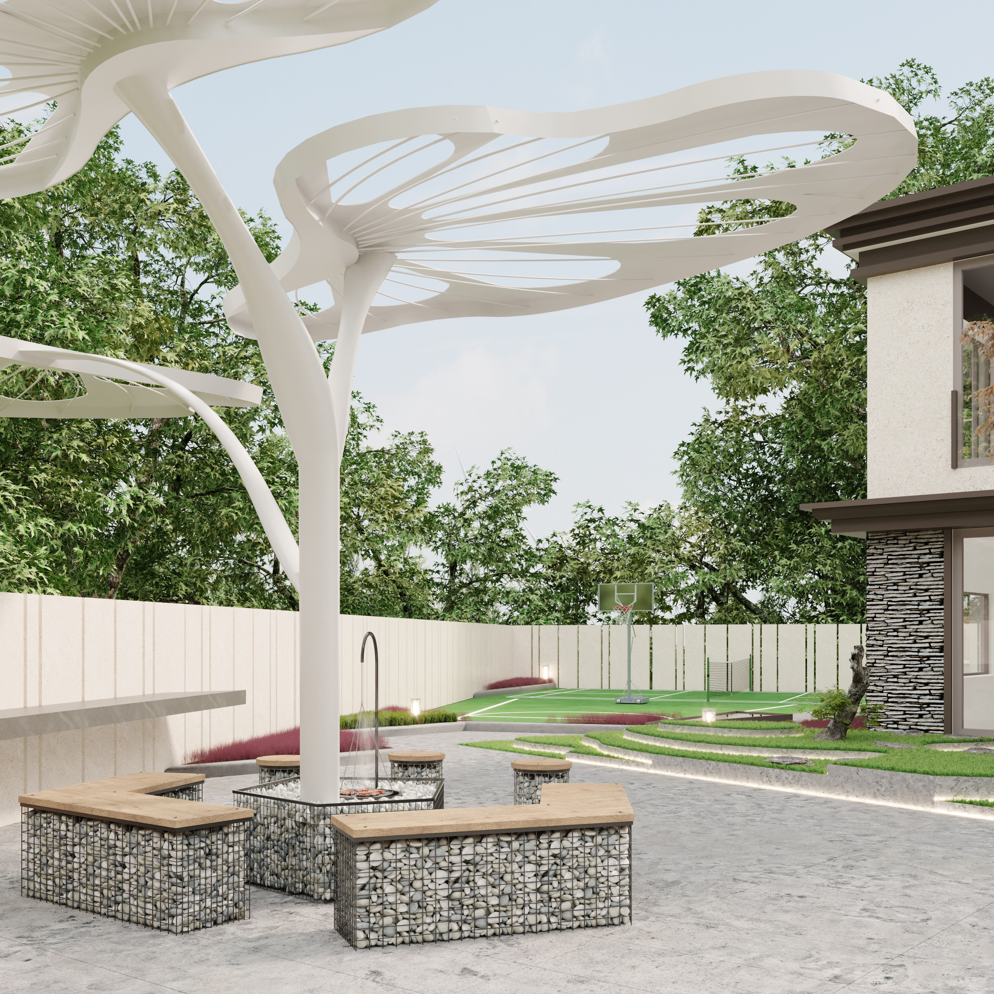 室外集鸿烨 | 探访知名设计师打造的现代简约庭院-15