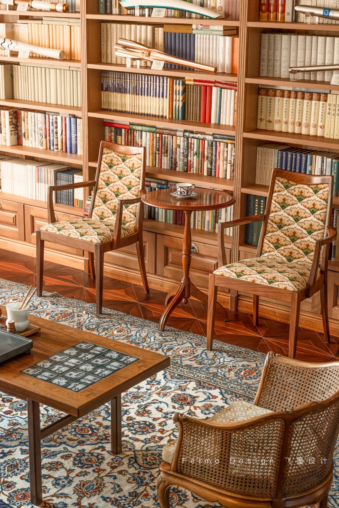 淮南南山里139㎡复古南洋风家居设计,藏身图书馆的定制生活-20