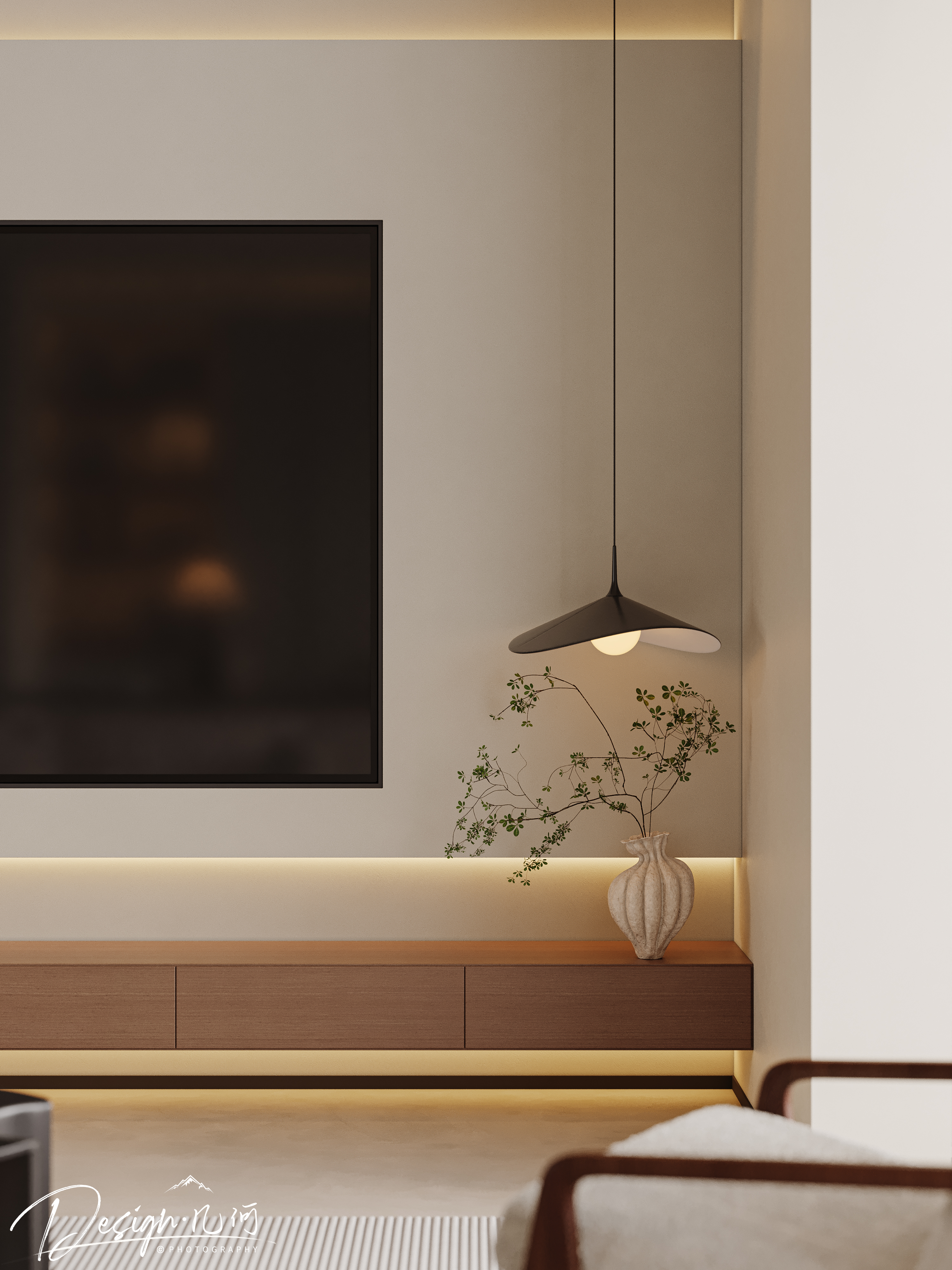 几何空间视觉表现 | 中粮山河甲第现代奶油风客餐厅-24