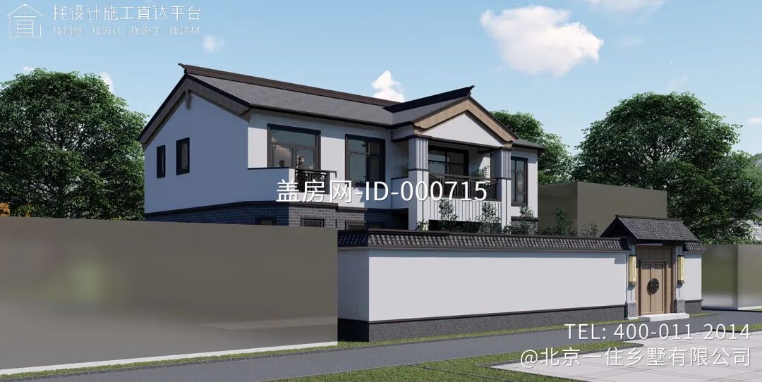 【设计师案例】土建参考造价56万，面宽15.8m×进深10.1m山东枣庄二层新中式别墅-29