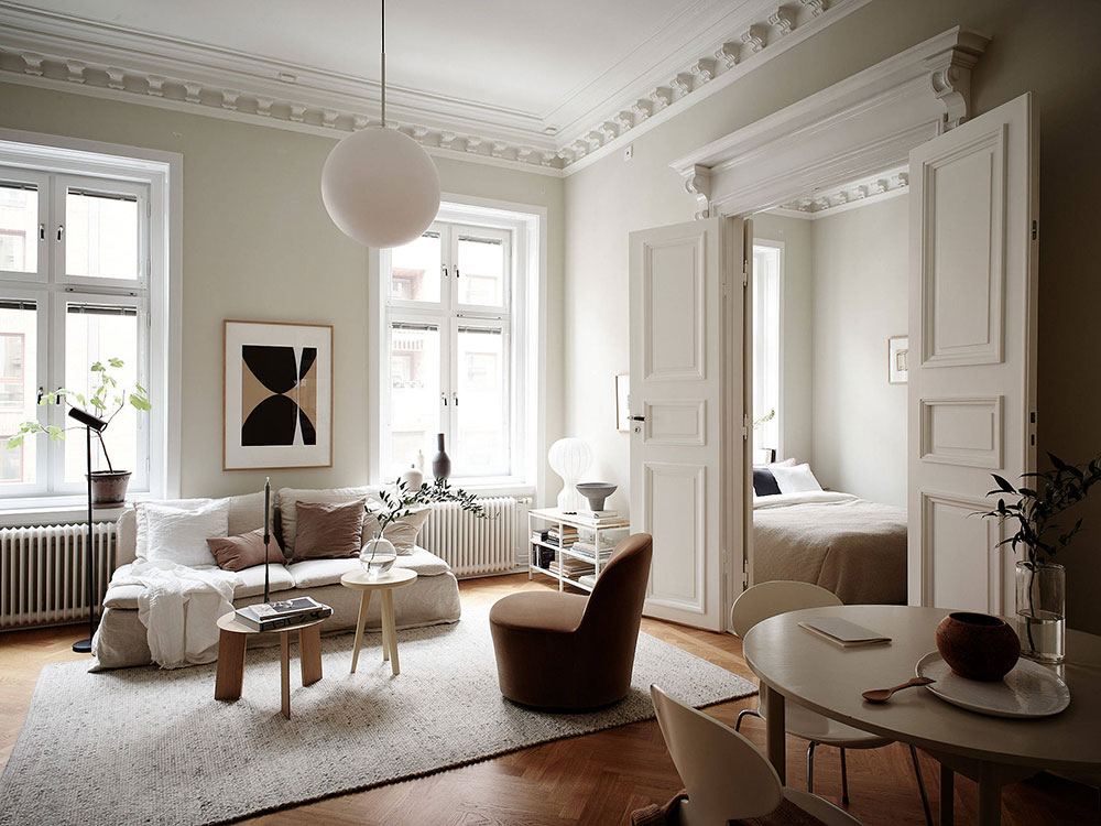 温暖宜居 | 哥德堡 49 平米温馨米色公寓-1