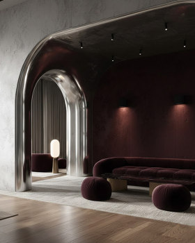 银色与勃艮第红色内饰概念