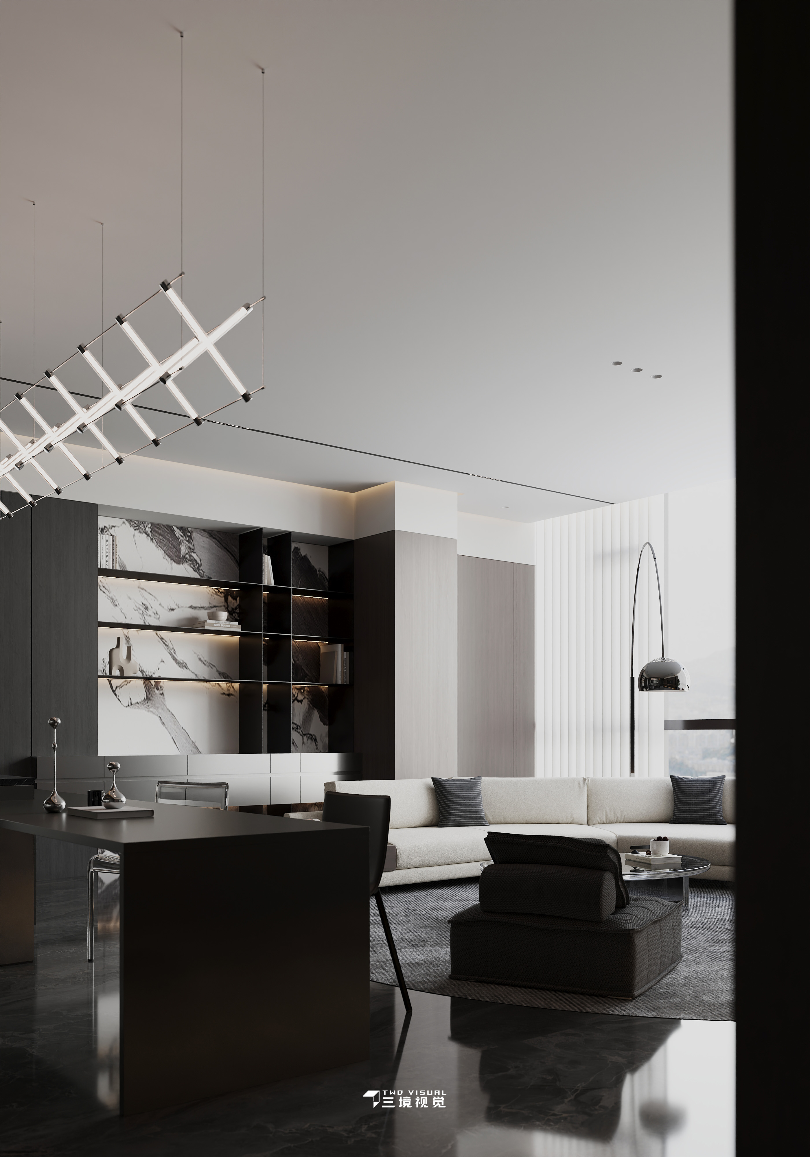 住宅-180平暗黑现代风设计-2