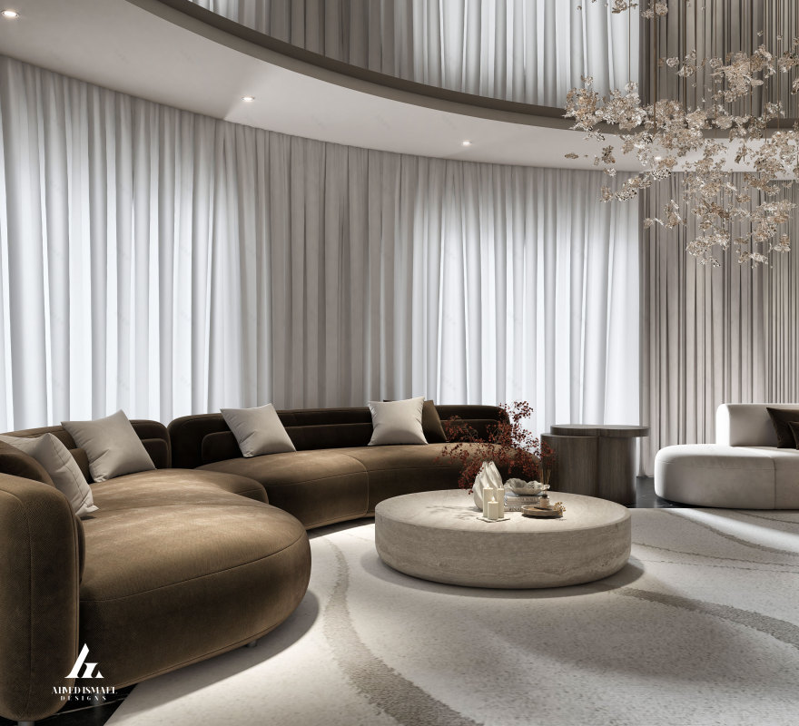 奢华现代接待区设计丨@ahmedismail_designs-6