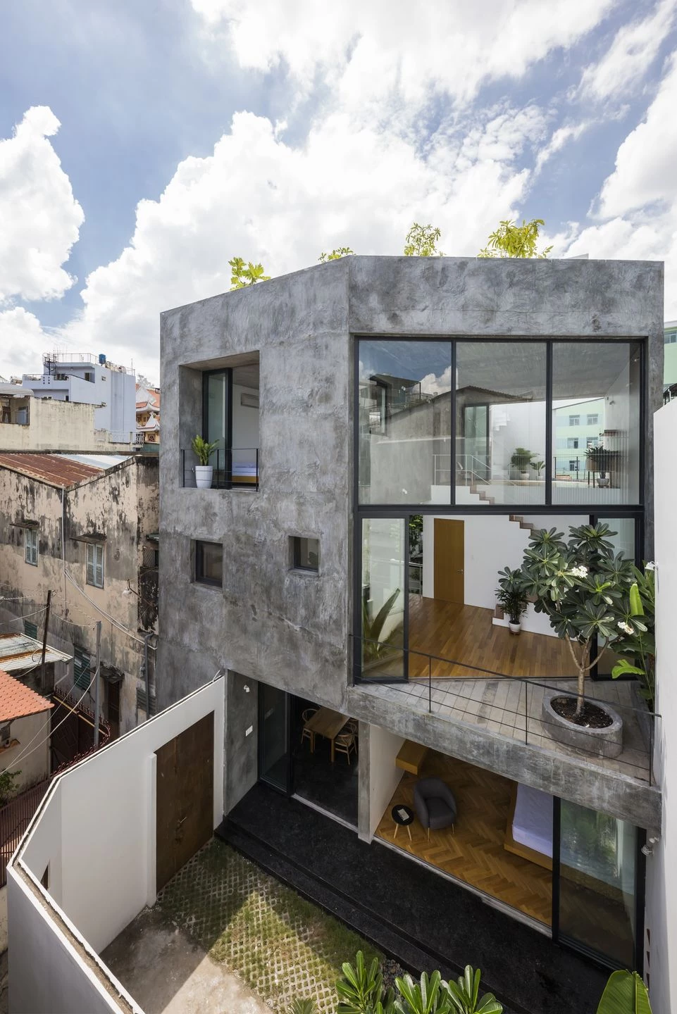 越南密集住宅区的三维花园住宅-10