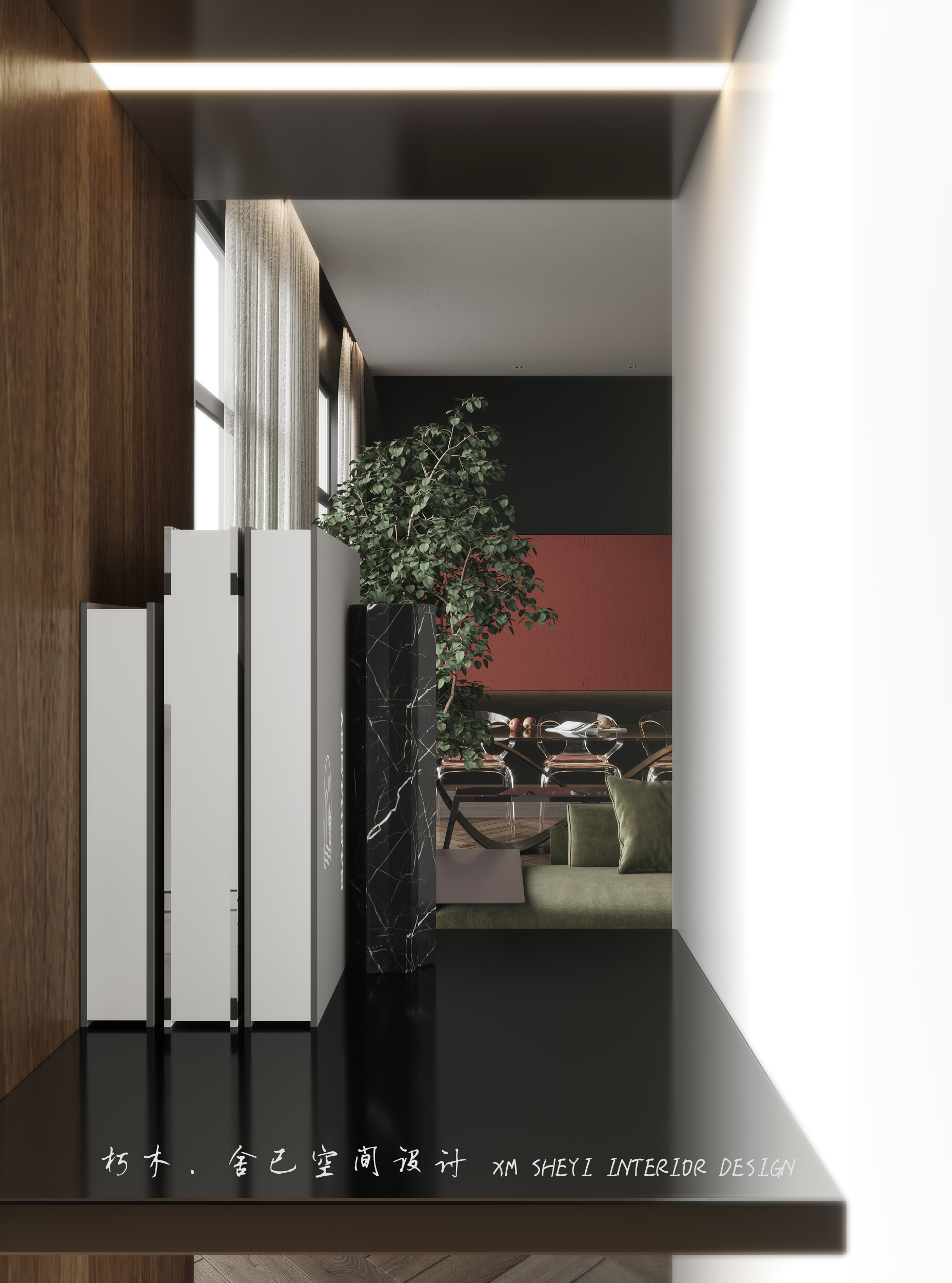 原木与高级黑 · 精致住宅设计丨舍已制作-24