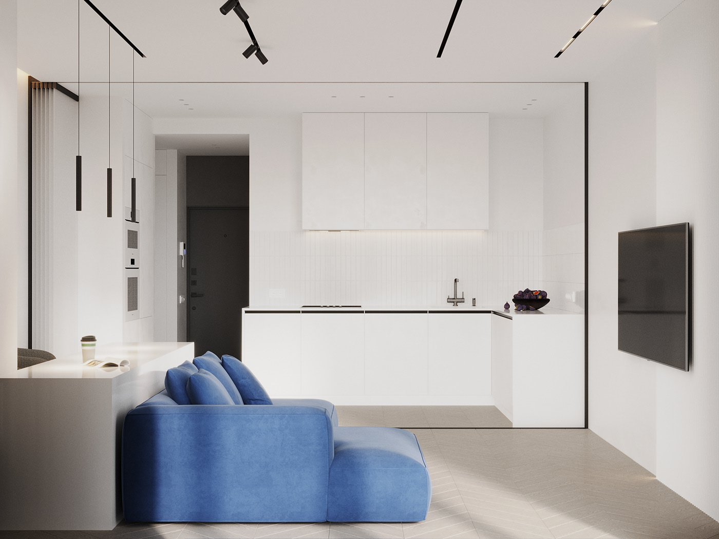 现代白色系 小户型空间-9