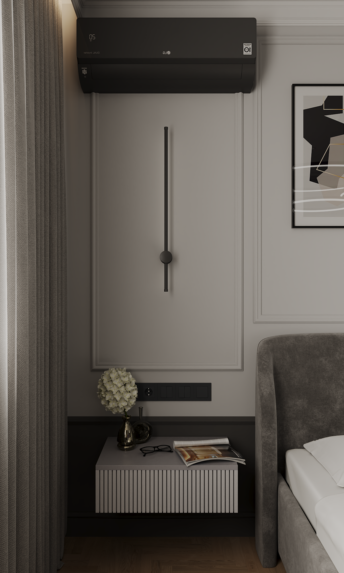 Визуализация Спальной Неоклассика-15