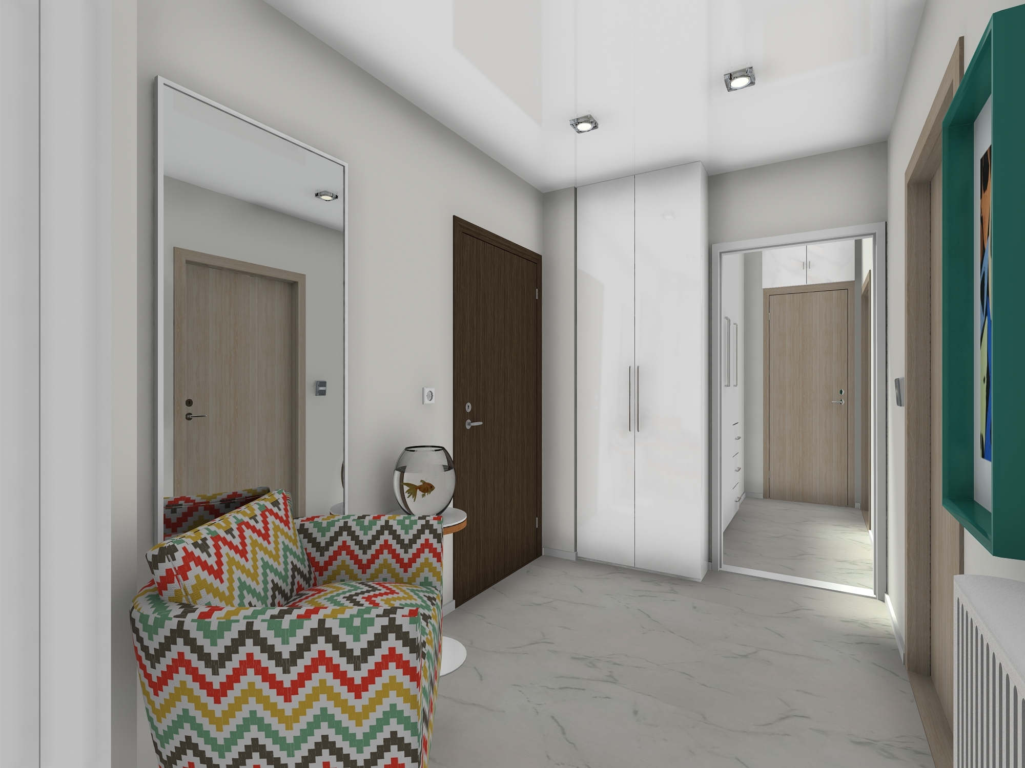 入口门厅,客厅  餐厅及卧室空间布局设计丨希腊-8