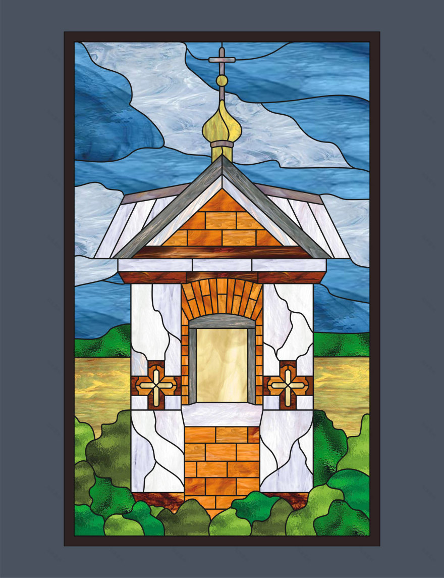 Витражная картина в технике Tiffany.-6