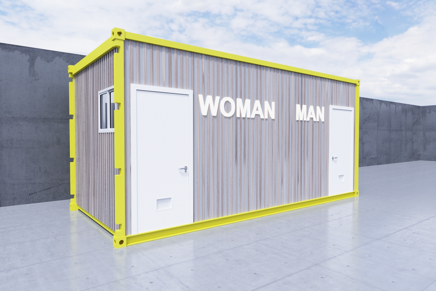 3D 20ft Containers concept (BAR , KITCHEN , WC)-7