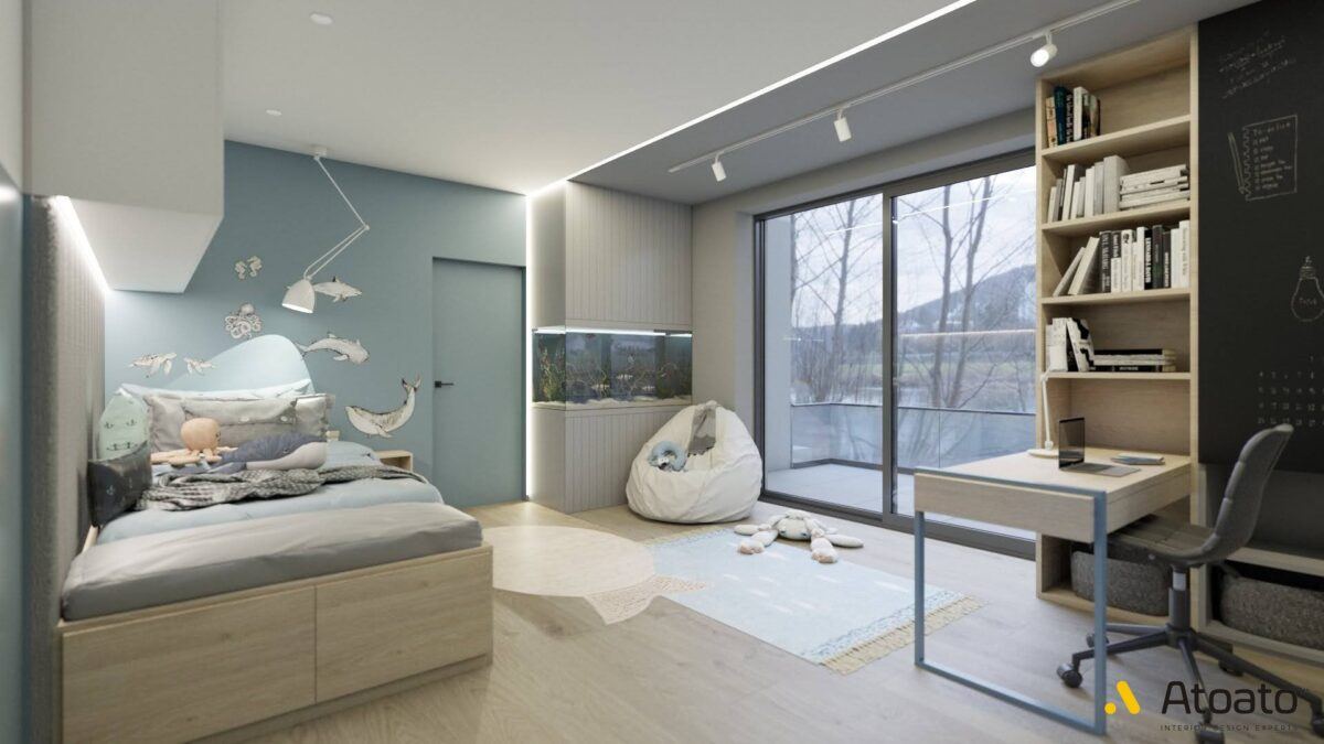 现代带SPA住宅室内设计-37