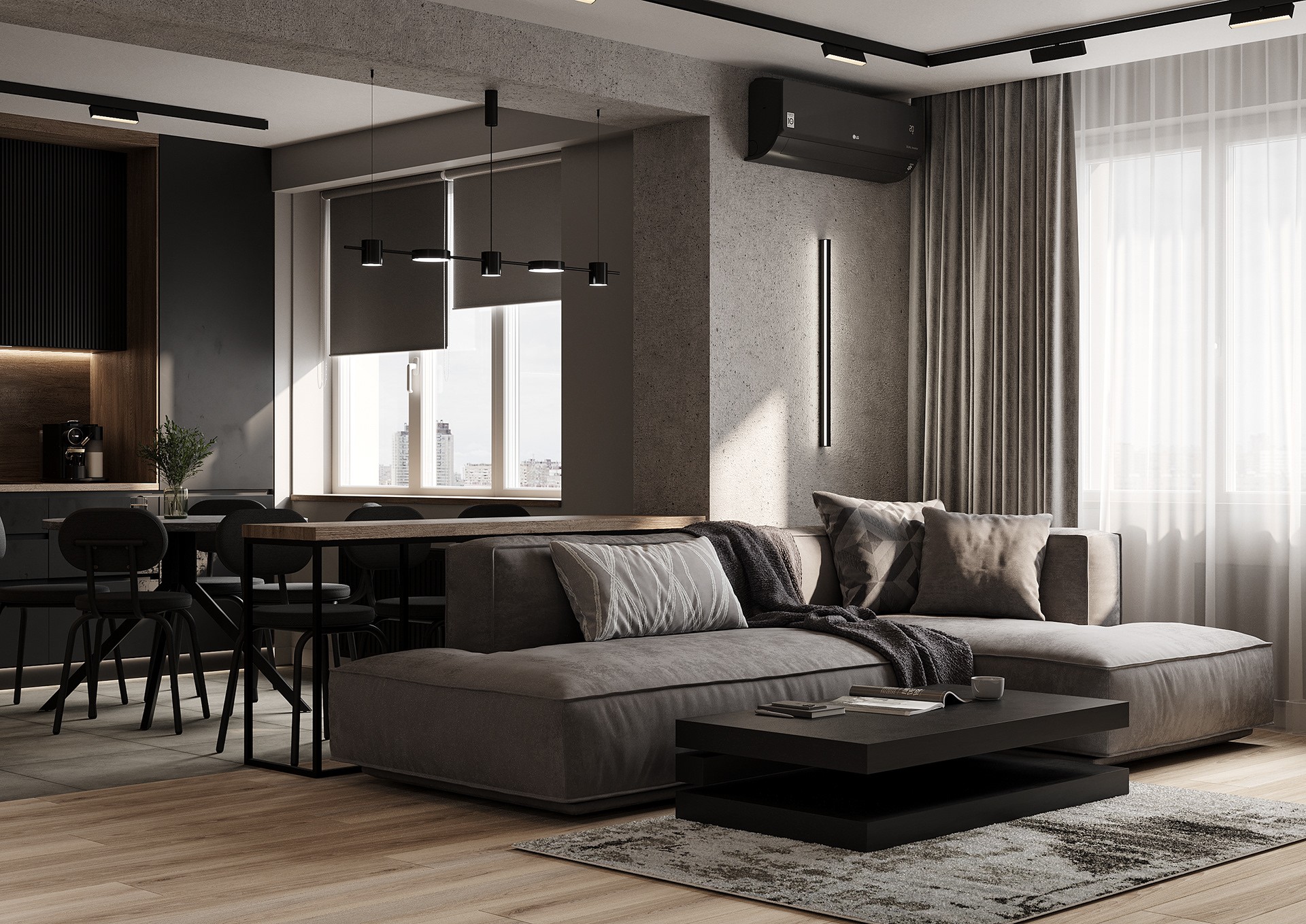 深色系小空间公寓设计 别样的精致！-3