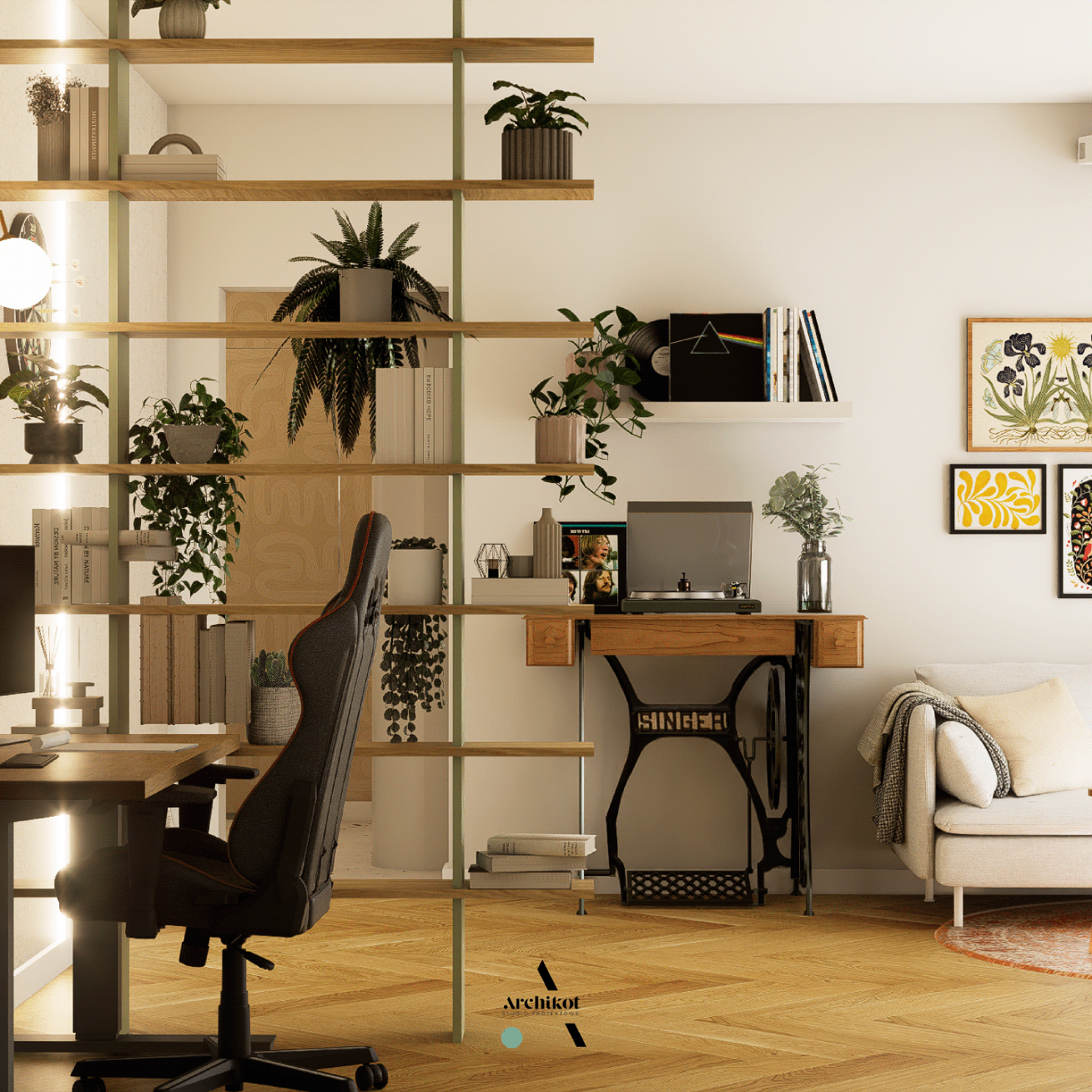 projekt wnętrza - retro vibe-1