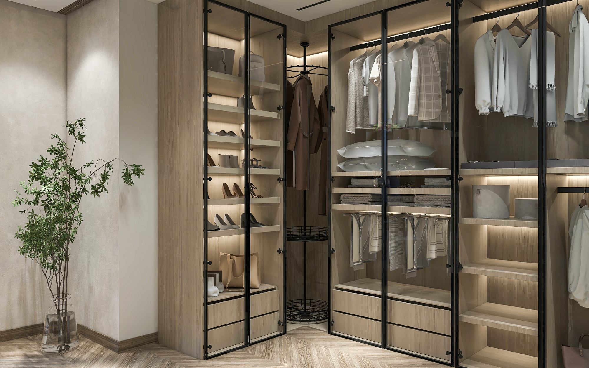 开罗主卧及开放式浴室与全景浴缸设计丨埃及开罗-19