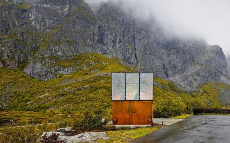 挪威锈红色卫生间,抵抗极端风的建筑奇迹-3