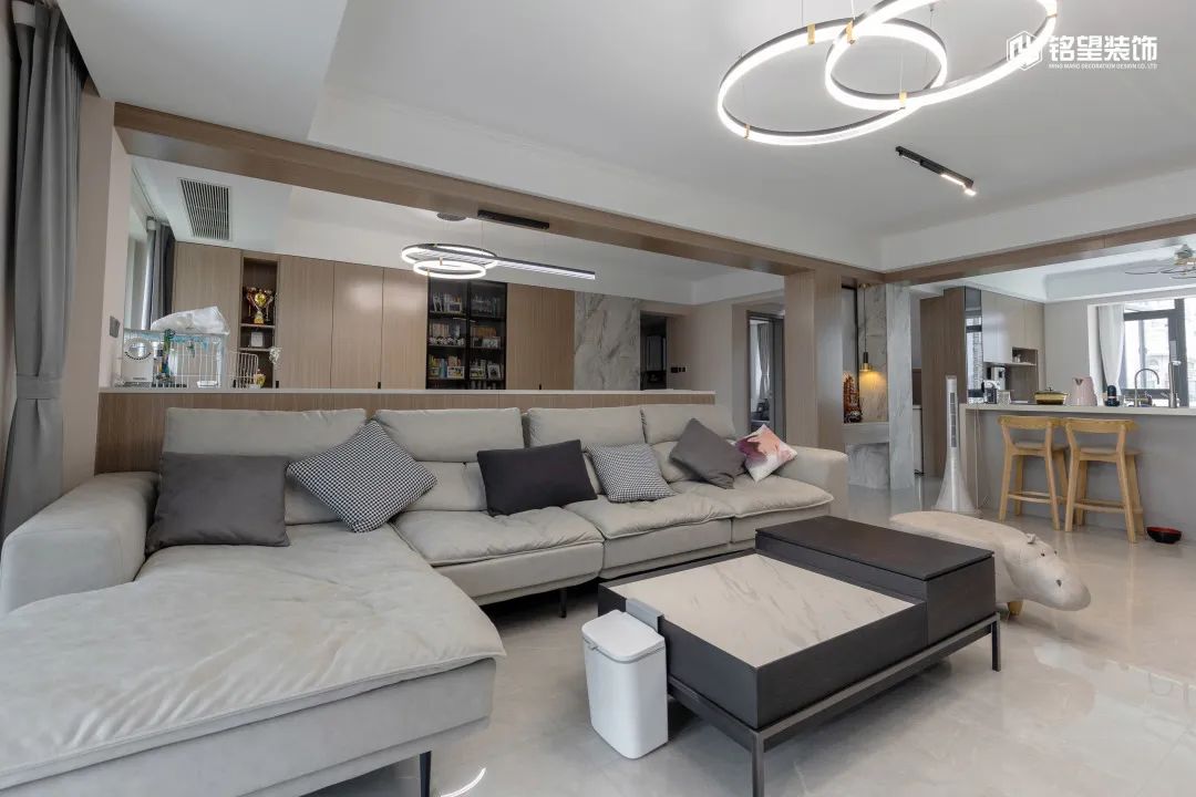 明发滨江新城 · 现代简约的无边界空间丨铭望装饰-7