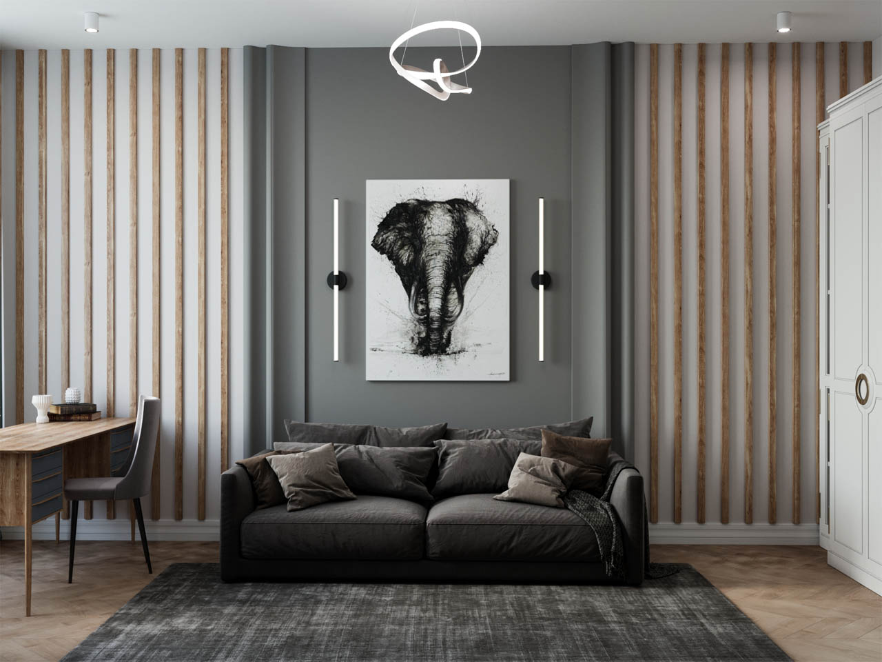 首都“菲利格拉德”小区男士风格公寓室内更新项目丨JDesign（设计师 Евгения Ревина）-1