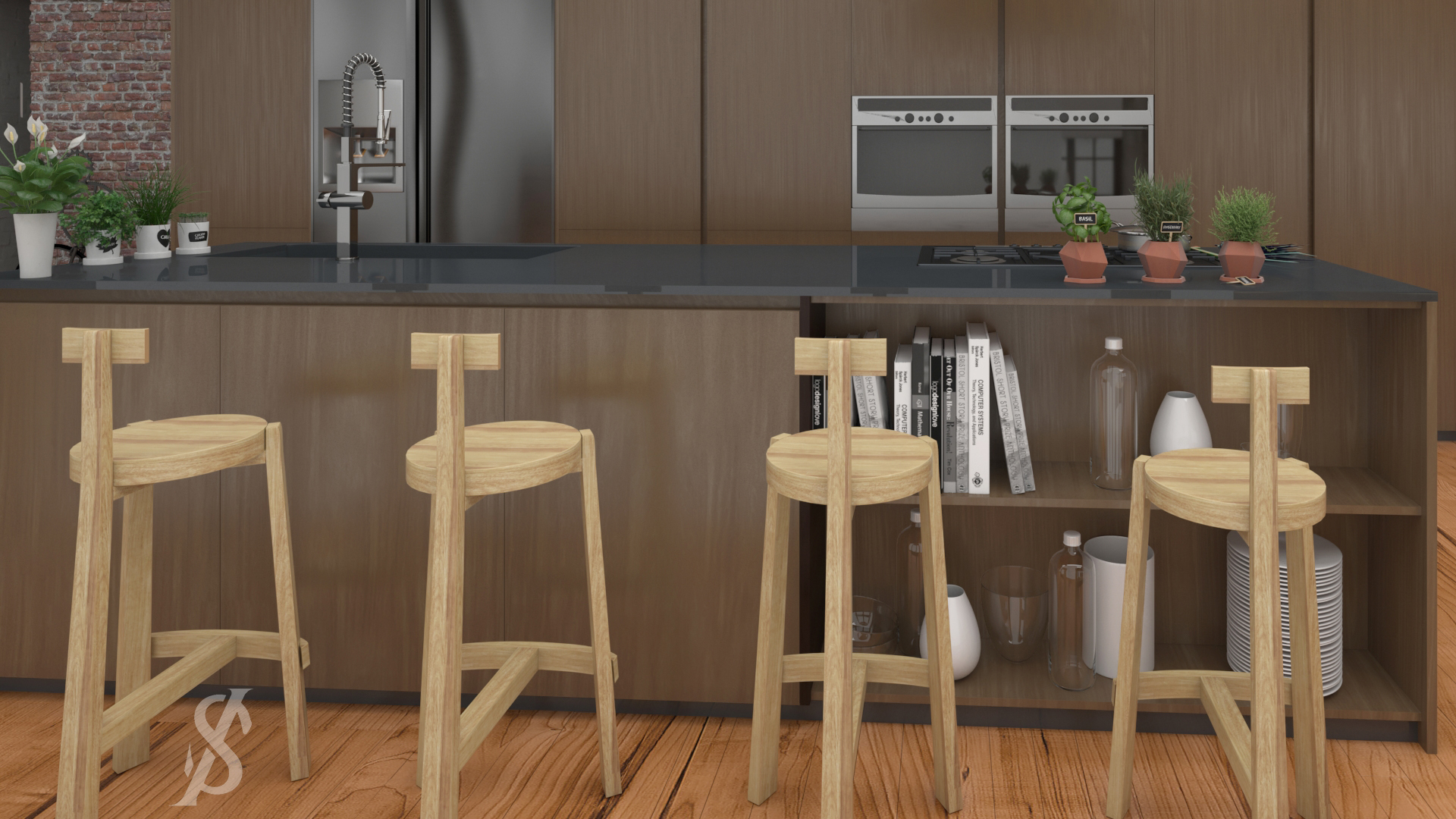 工业风客厅与餐厅设计-9