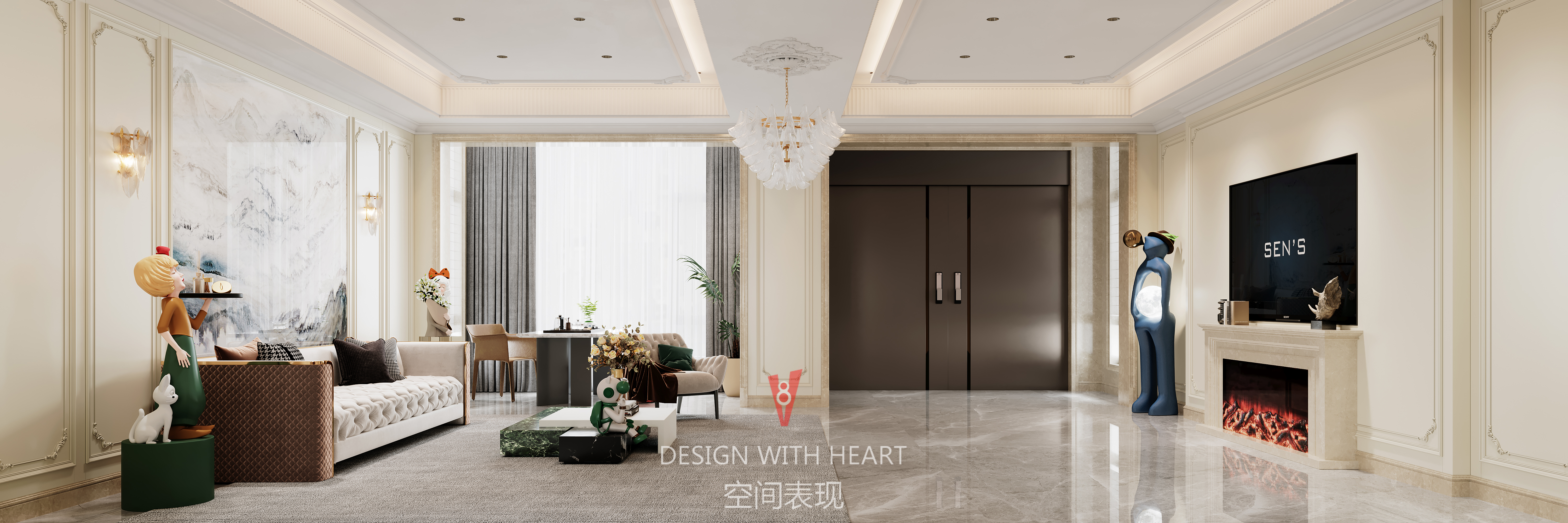 V8空间表现 | 充满高级感整套家装效果图-1