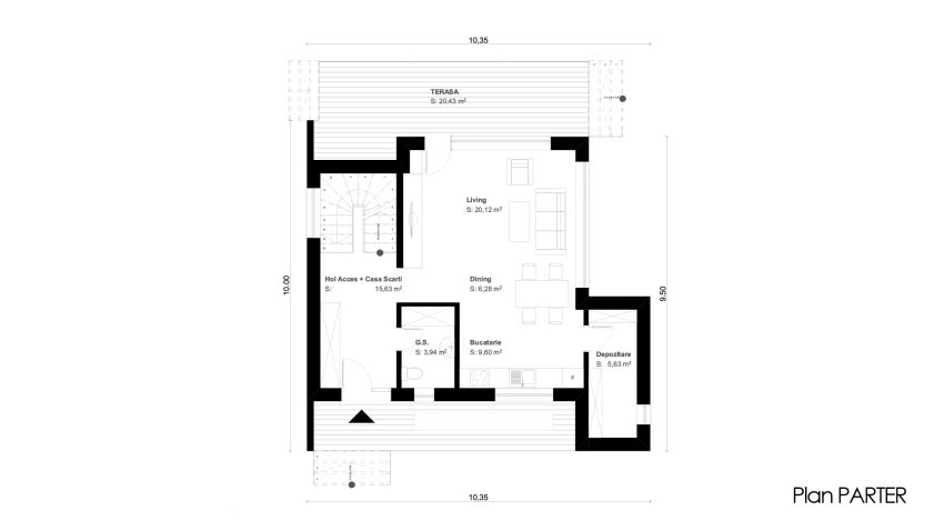 现代带阁楼房屋设计案例-15