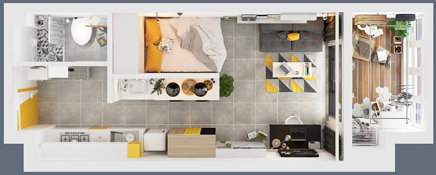 广东 40㎡ 男子单身公寓-5