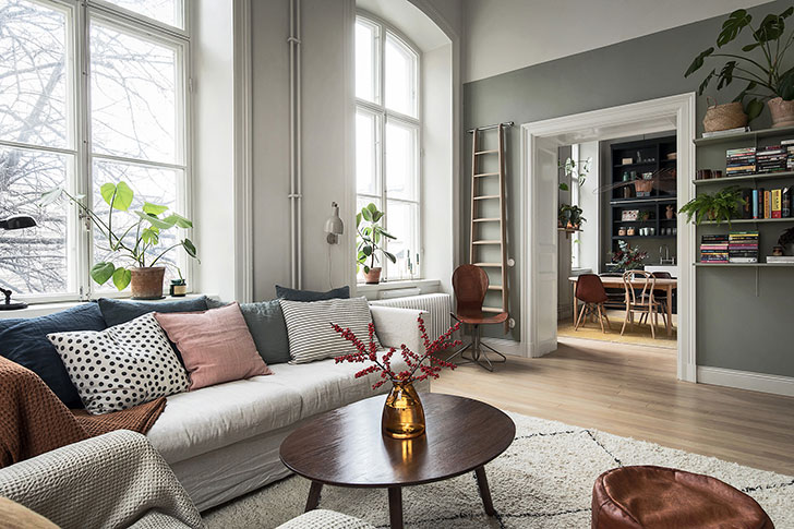 Stockholm 复古风高层公寓 | 4.5 米高天花板、阳光明媚、时尚设计-11