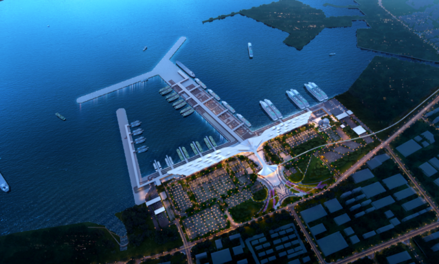 大鹏展翅仙境启航丨上海市政总院承接烟台蓬莱东港区综合客运枢纽规划建筑方案设计-3