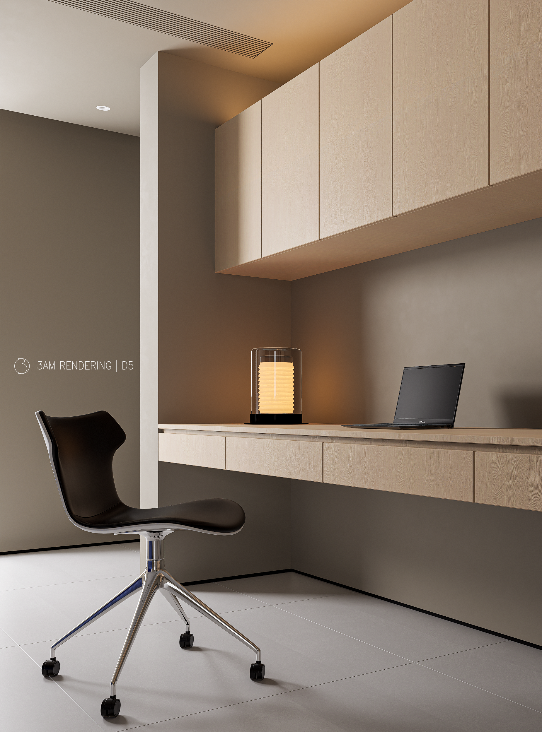 Modern Livingroom and Studyroom D5 rendering-4