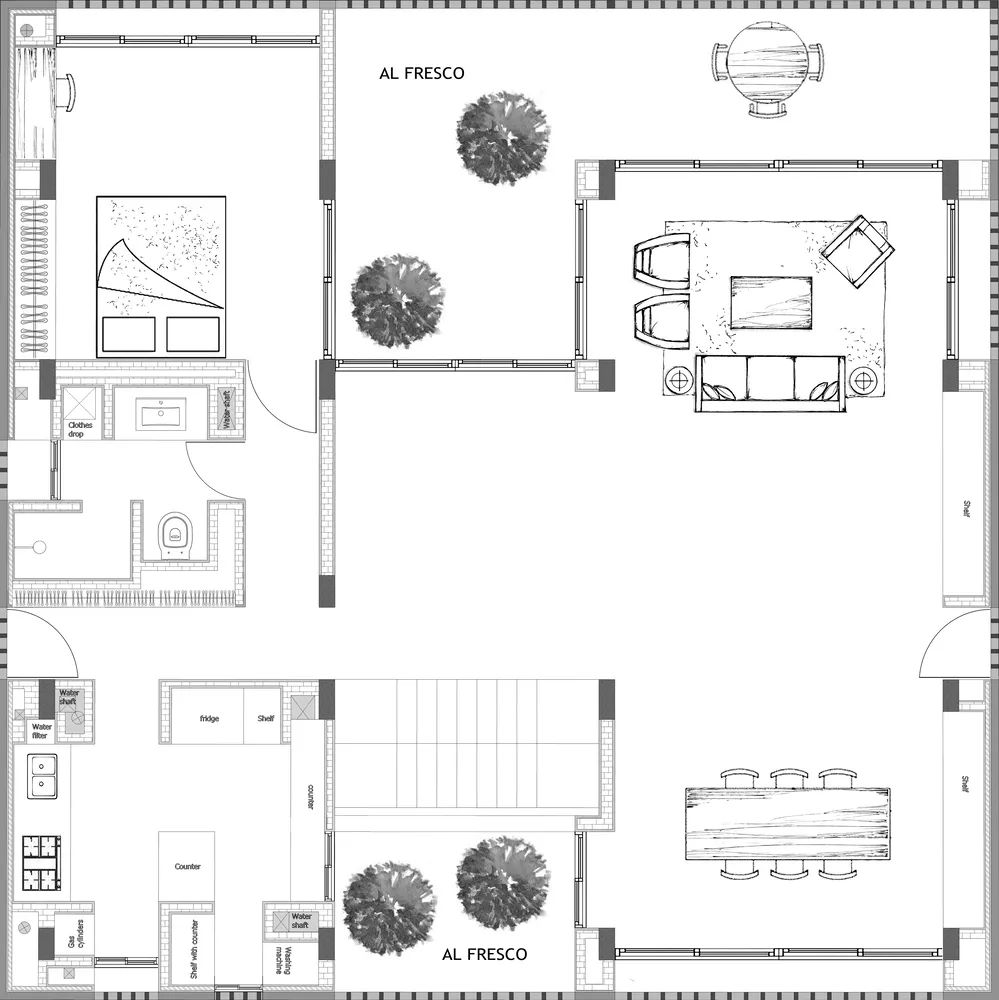 山间别墅 House 430 | 双层高度体量、露天庭院、自然通风-9