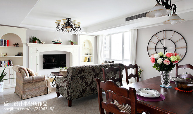 180000万元三居128平米美式新婚房装修案例-11