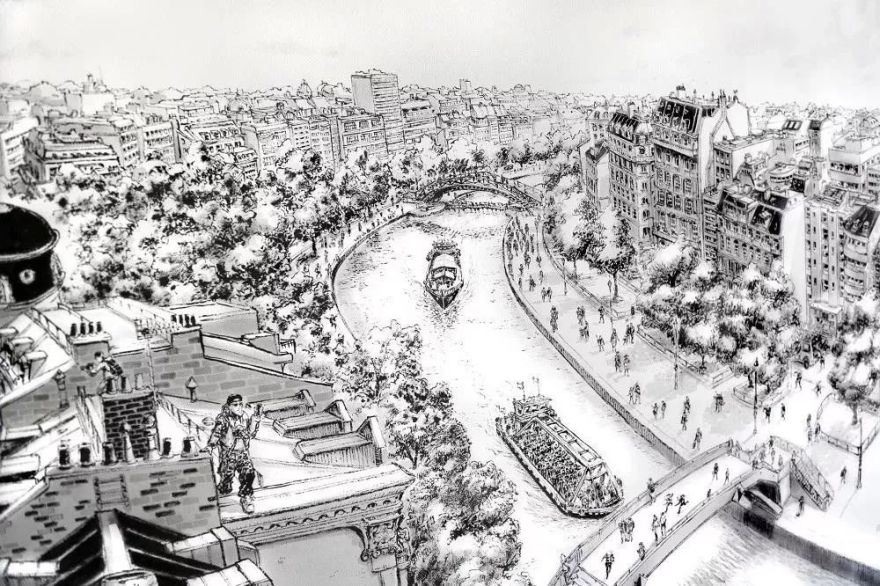 法国艺术家托马斯·达提格斯手绘中国全景建筑,细节震撼!-137