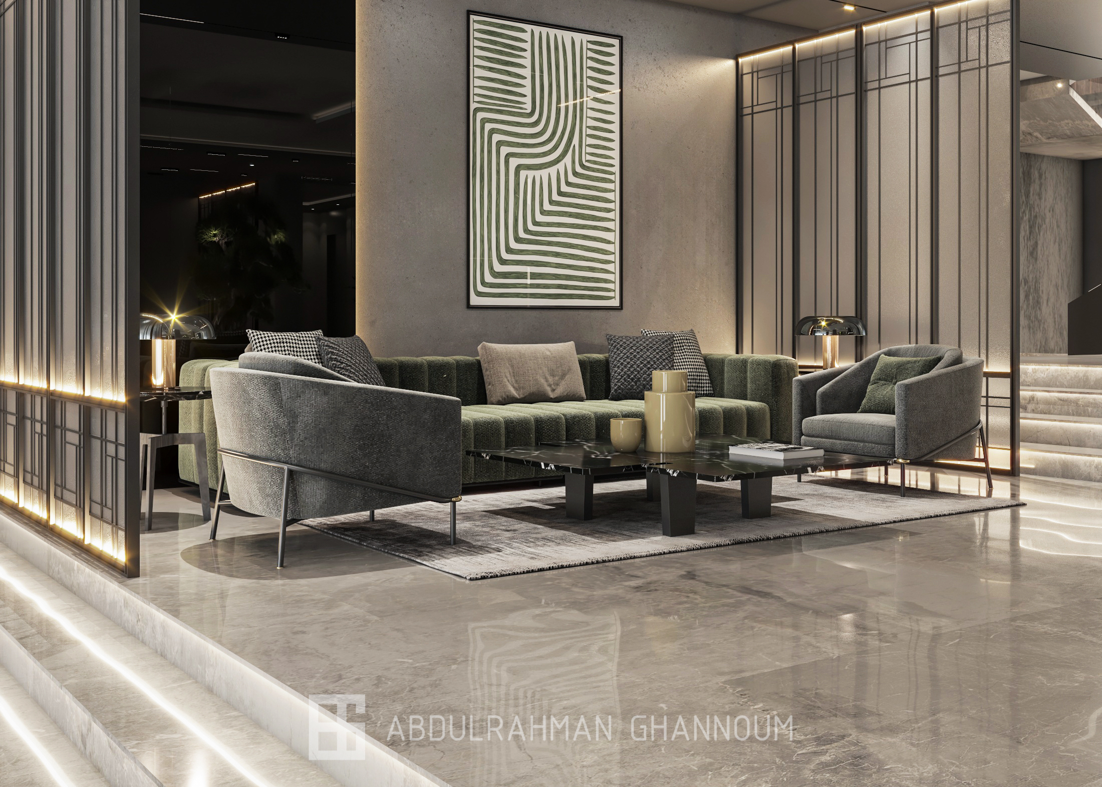 酒店入口室内设计丨Eng. Abdulrahman Ghannoum-14