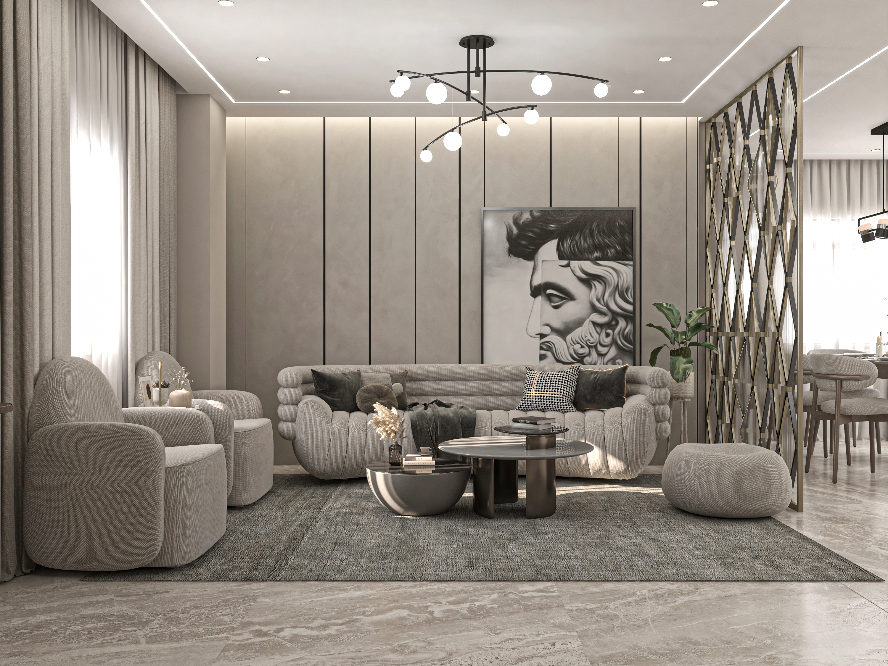 modern reception with small kitchen-0