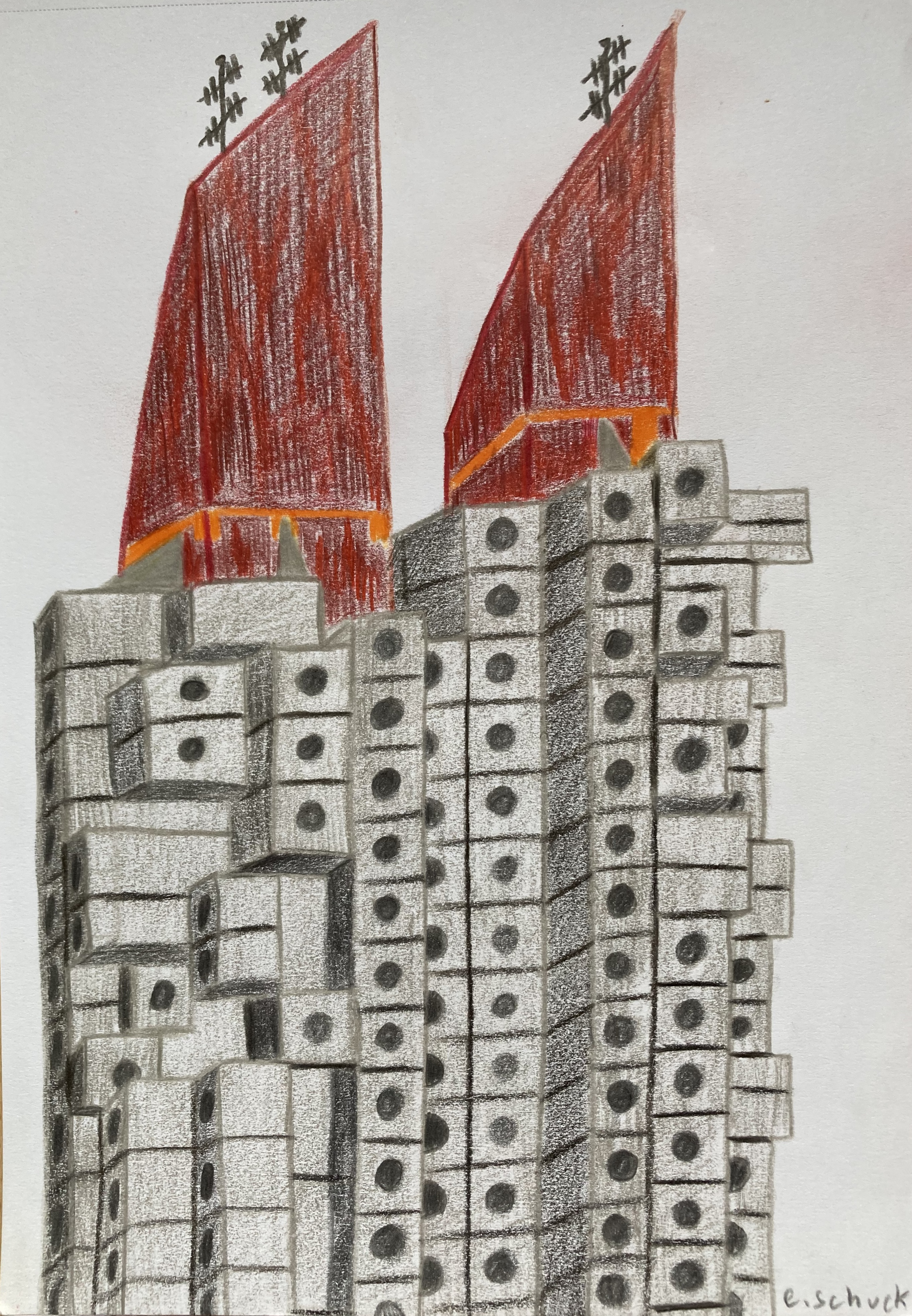 Essais aux Polychromos sur carnet A4...-5