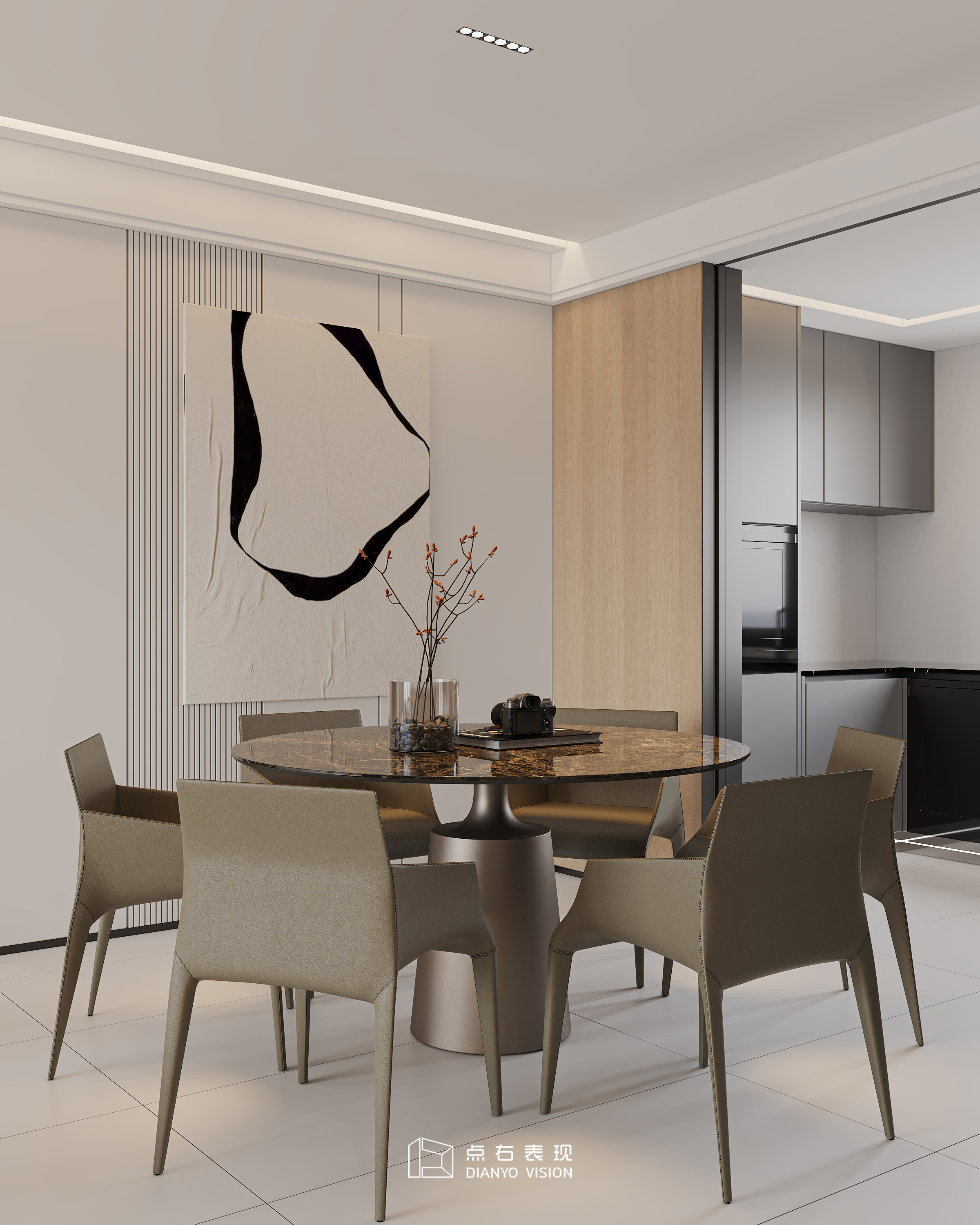 现代原木风格室内设计丨点右效果图表现-11