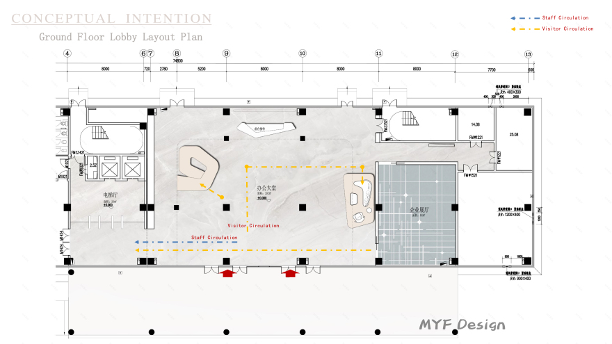 光伏科技总部大堂设计,光伏新能源公司办公楼大堂设计丨中国阜阳-3