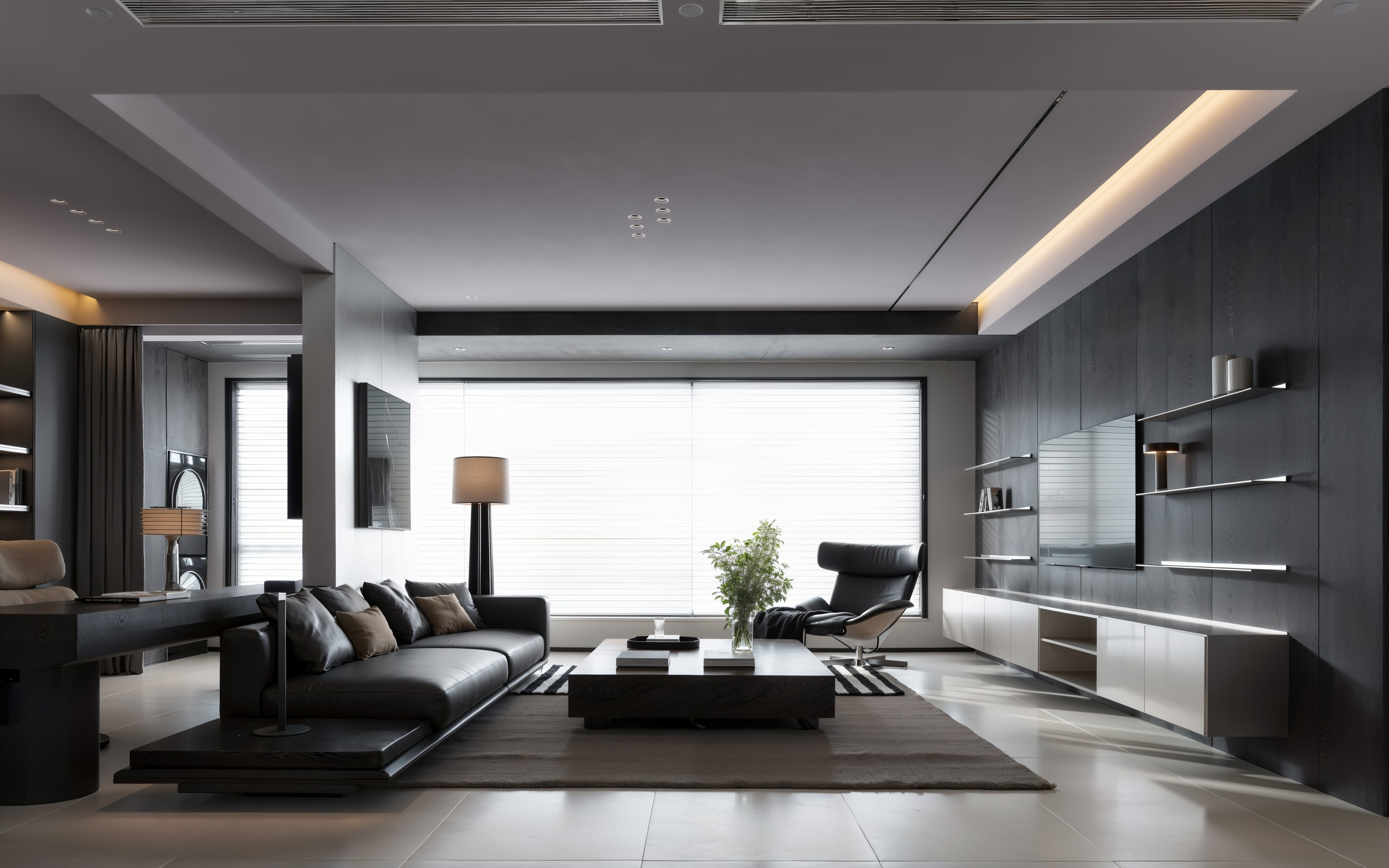 意式大平层设计案例（现代风格客餐厅）-9