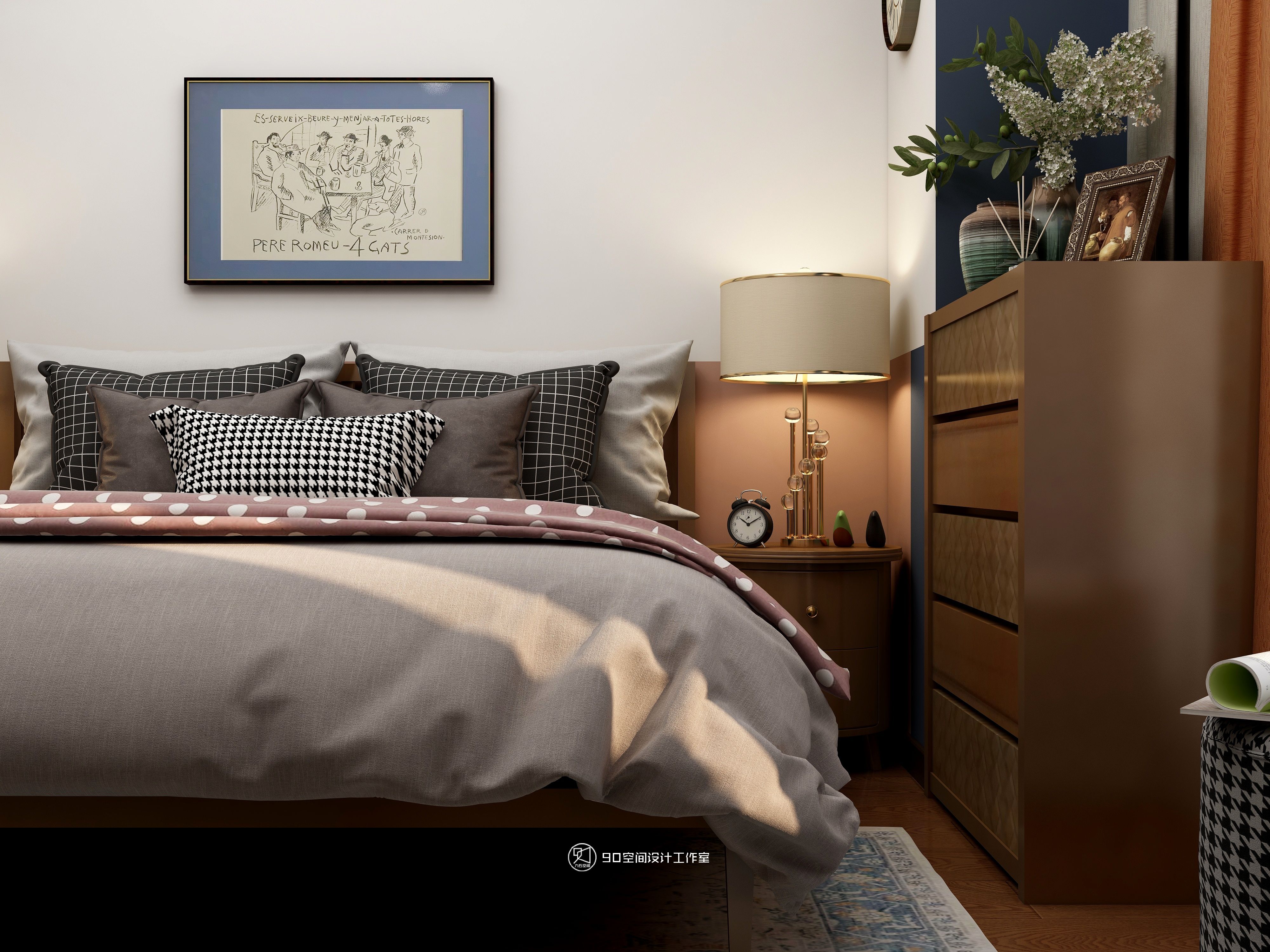 《欢愉同乐》80 平方现代美式空间设计-53