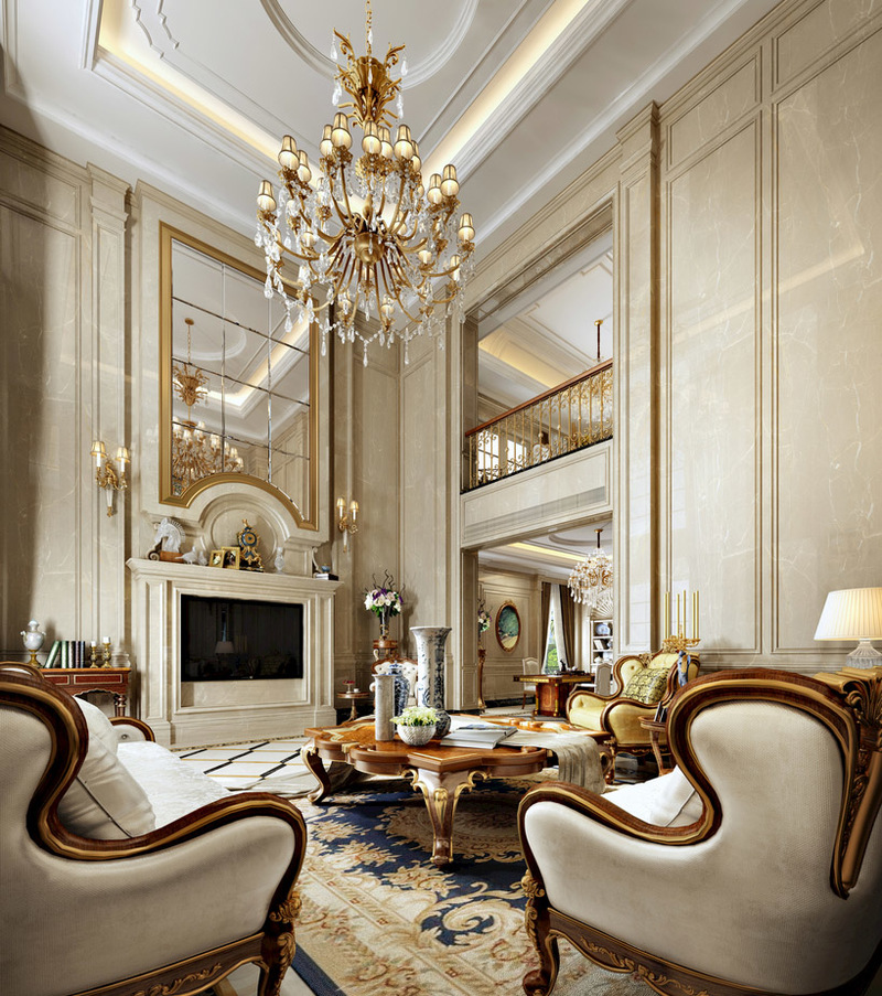 别墅欧式风格室内装修设计案例效果图2-14