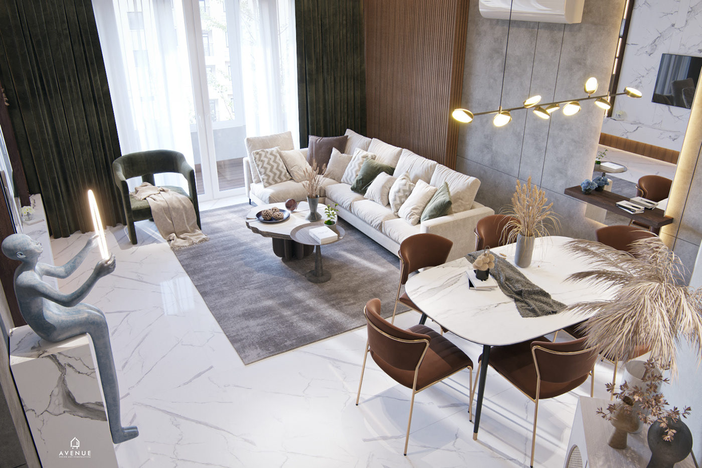 DI APARTMENT 现代内饰设计丨埃及丨Avenue Designs-8