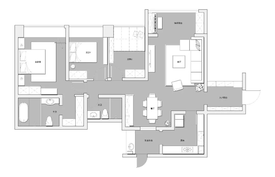 隐约 | 成都 131 平米现代时尚精装房改造-5