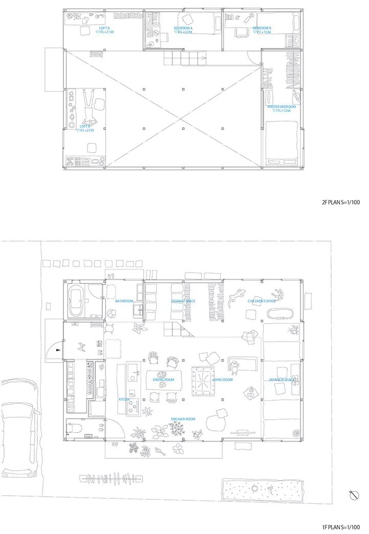 日式松散柱网划分空间，多样居住体验【K 住宅】-44
