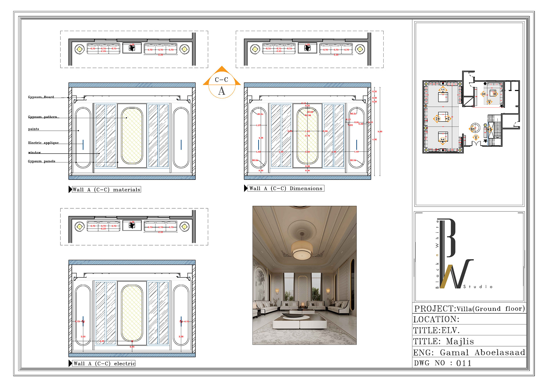 别墅室内设计  首层丨Black N White studio-18